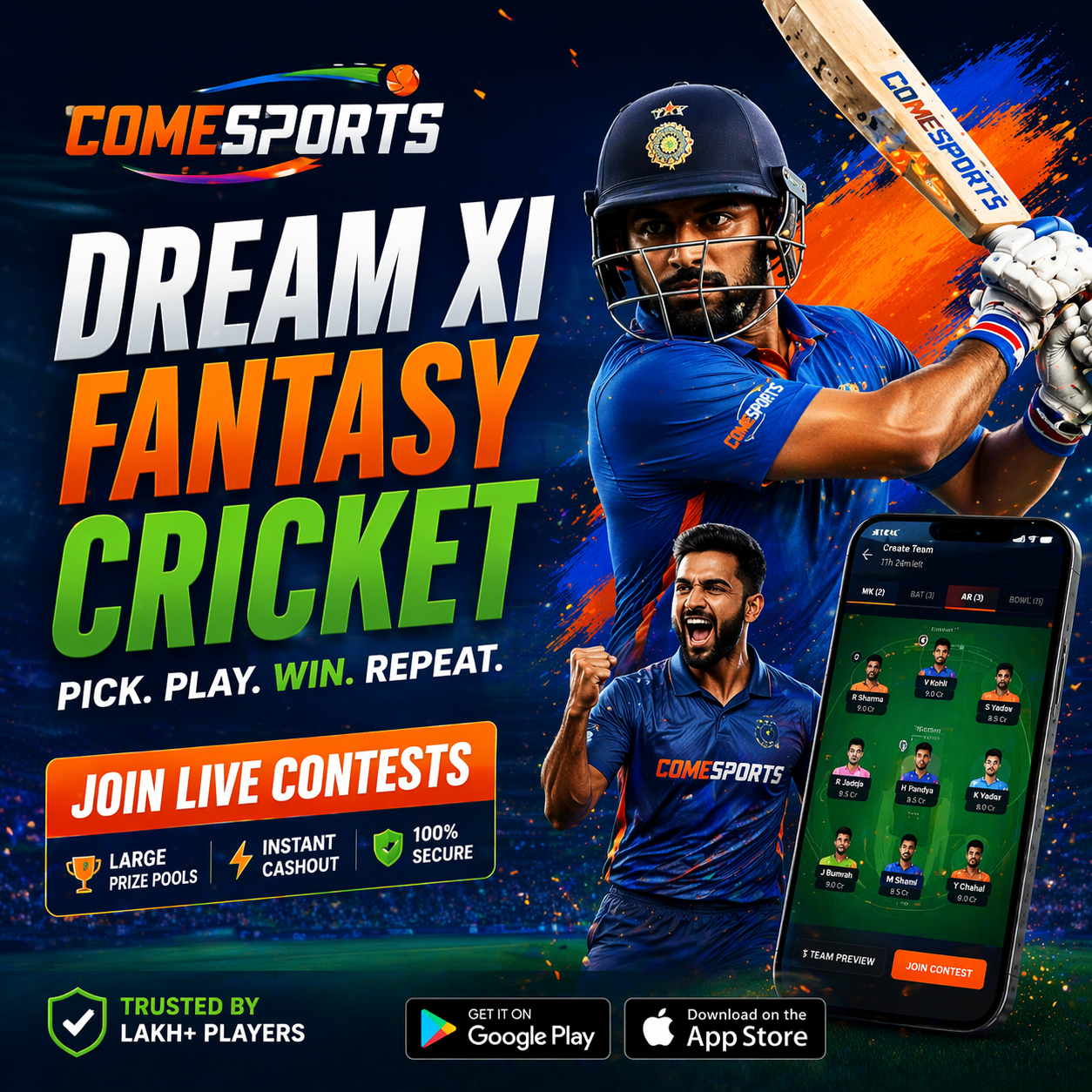 jungleegames fantasy cricket contest selection